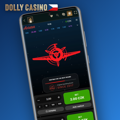 Ikona automatického opakování sázek v Aviator demo Dolly Casino Casino