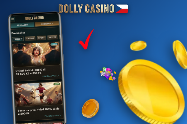 Pokladna Dolly Casino Casino s polem pro bonus kód CZMAX100 a výší vkladu v CZK